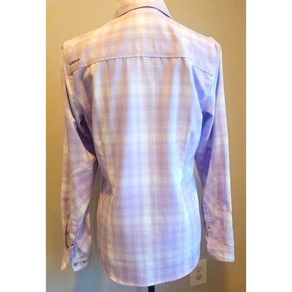 Orvis Purple White Work Flat Creek Button Up Shirt Blouse, New. Woman's Sz S - Picture 4 of 10